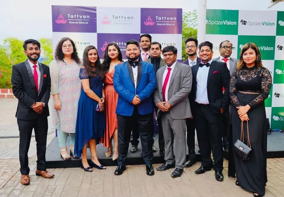 Aanant Goyal with colleagues at a Tattvan team event